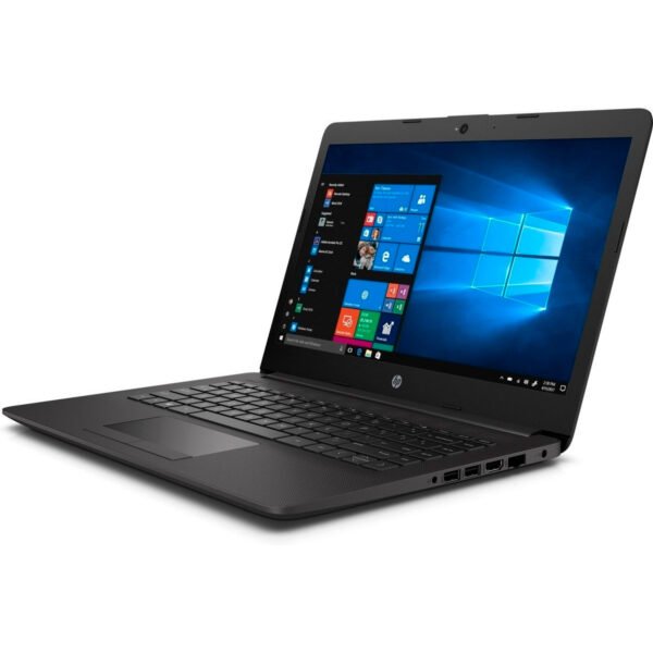 Portátil HP 240 G7 de 14 pulgadas con procesador Celeron N4000, 4GB de RAM y disco duro de 1TB, color negro, vista frontal abierta.